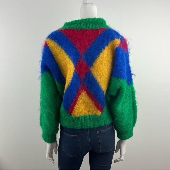Handmade Colorful Geometric Sweater. Made in Scotland - Picture 3 of 11